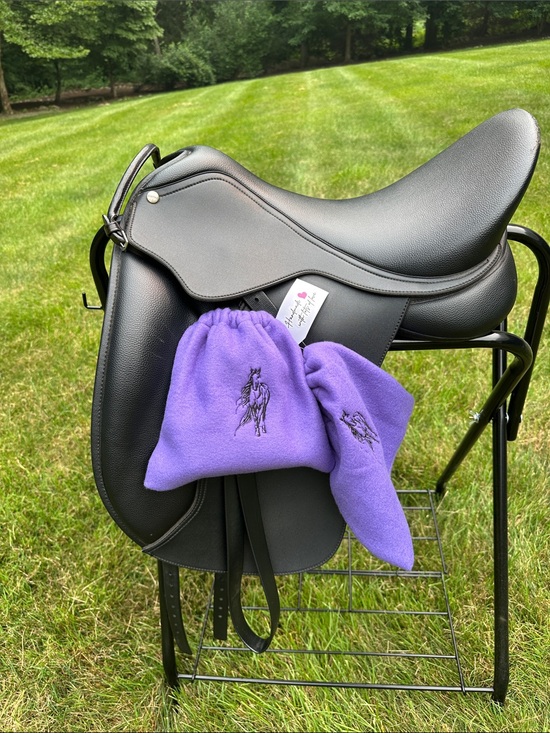 Handmade Other - Purple Fleece Horse Embroidered Stirrup Covers